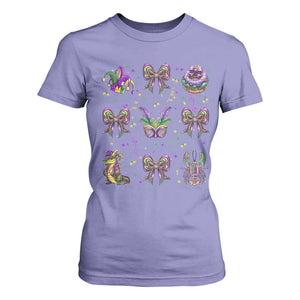 Mardi Gras Coquette T Shirt For Women Glitter Print Louisiana New Orleans Party Custume Beads TS10 Violet Print Your Wear