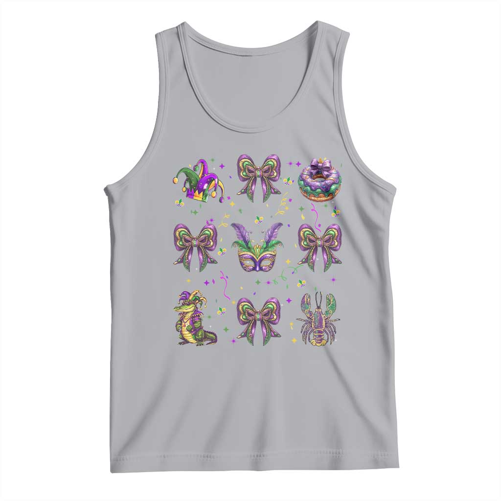 Mardi Gras Coquette Tank Top Glitter Print Louisiana New Orleans Party Custume Beads TS10 Athletic Heather Print Your Wear
