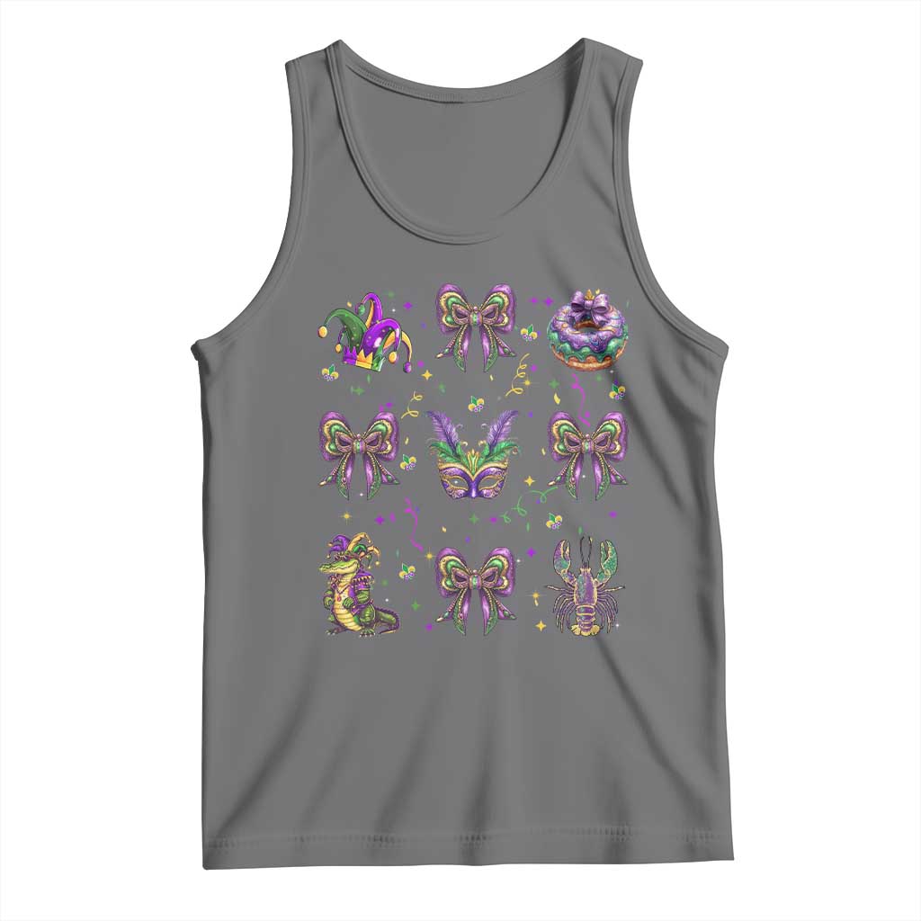 Mardi Gras Coquette Tank Top Glitter Print Louisiana New Orleans Party Custume Beads TS10 Black Heather Print Your Wear