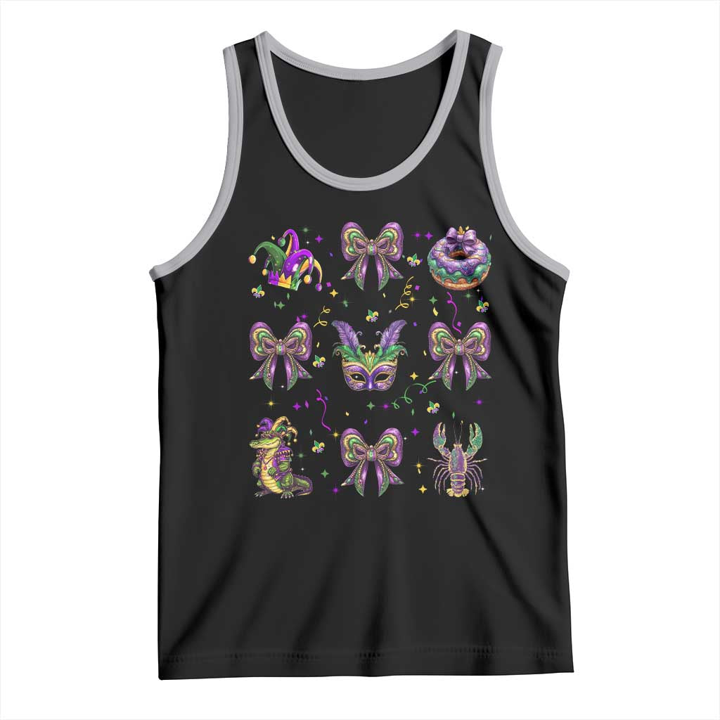 Mardi Gras Coquette Tank Top Glitter Print Louisiana New Orleans Party Custume Beads TS10 Black Athletic Heather Print Your Wear
