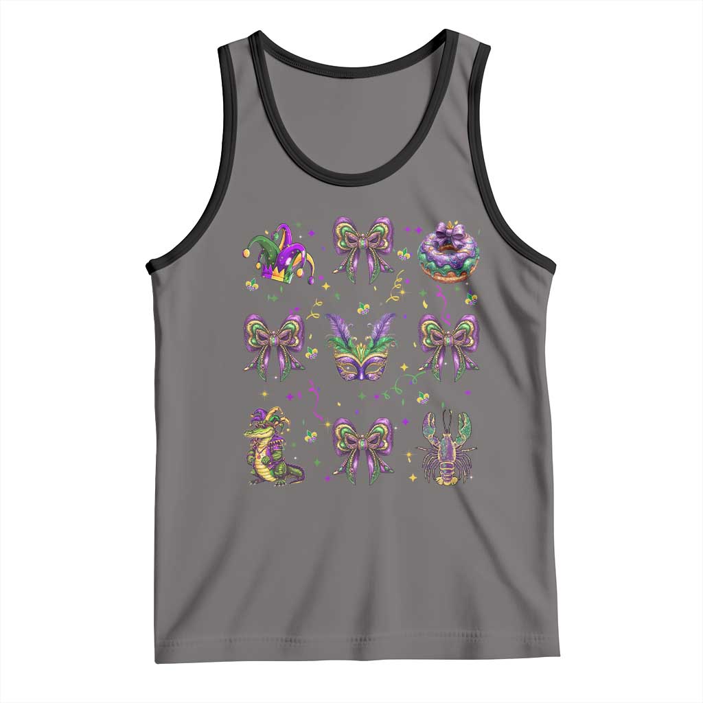 Mardi Gras Coquette Tank Top Glitter Print Louisiana New Orleans Party Custume Beads TS10 Deep Heather Black Print Your Wear