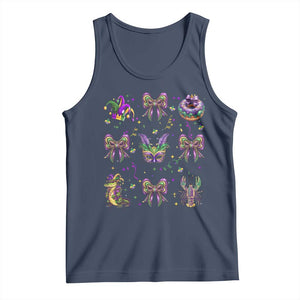 Mardi Gras Coquette Tank Top Glitter Print Louisiana New Orleans Party Custume Beads TS10 Navy Print Your Wear
