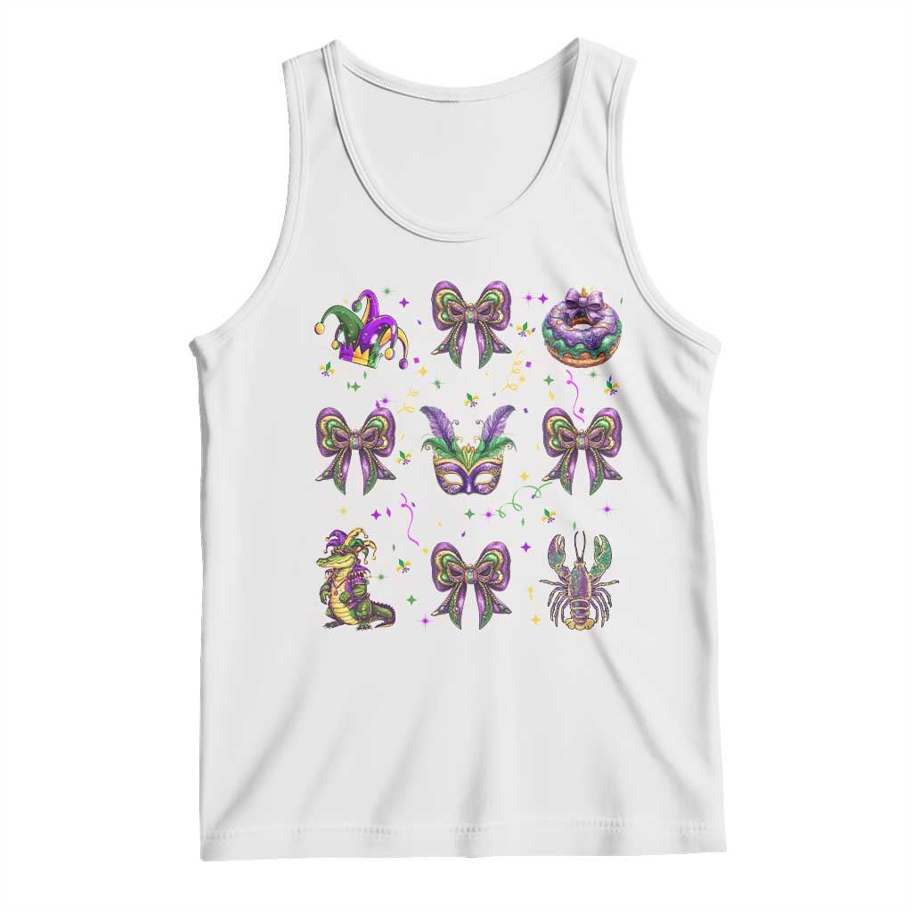 Mardi Gras Coquette Tank Top Glitter Print Louisiana New Orleans Party Custume Beads TS10 White Print Your Wear