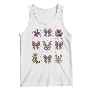 Mardi Gras Coquette Tank Top Glitter Print Louisiana New Orleans Party Custume Beads TS10 White Print Your Wear