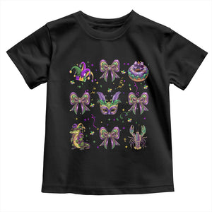 Mardi Gras Coquette Toddler T Shirt Glitter Print Louisiana New Orleans Party Custume Beads TS10 Black Print Your Wear