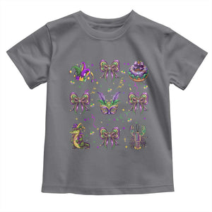 Mardi Gras Coquette Toddler T Shirt Glitter Print Louisiana New Orleans Party Custume Beads TS10 Charcoal Print Your Wear