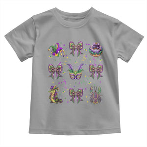 Mardi Gras Coquette Toddler T Shirt Glitter Print Louisiana New Orleans Party Custume Beads TS10 Sport Gray Print Your Wear