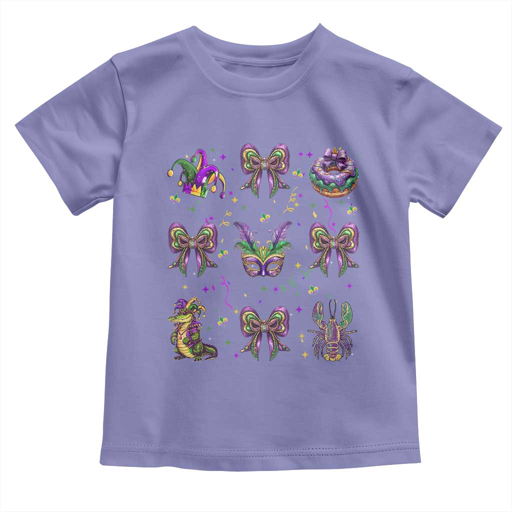 Mardi Gras Coquette Toddler T Shirt Glitter Print Louisiana New Orleans Party Custume Beads TS10 Violet Print Your Wear
