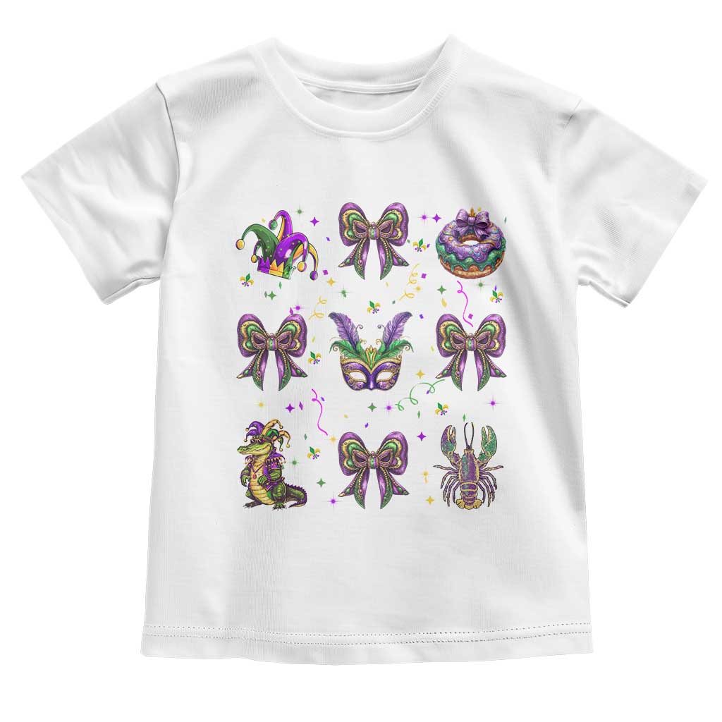 Mardi Gras Coquette Toddler T Shirt Glitter Print Louisiana New Orleans Party Custume Beads TS10 White Print Your Wear
