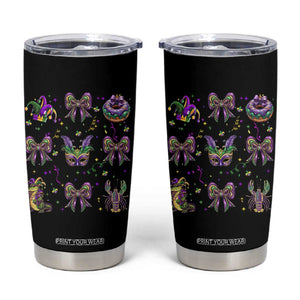 Mardi Gras Coquette Tumbler Cup Glitter Print Louisiana New Orleans Party Custume Beads TS10 Black Print Your Wear