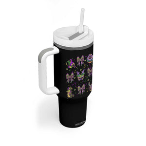 Mardi Gras Coquette Tumbler With Handle Glitter Print Louisiana New Orleans Party Custume Beads TS10 Print Your Wear