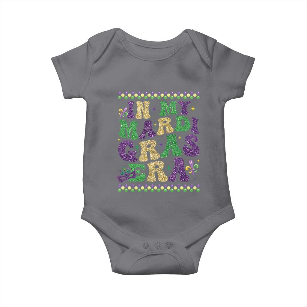 In My Mardi Gras Era Baby Onesie Carnival New Orleans Trip Glitter Print TS10 Charcoal Print Your Wear