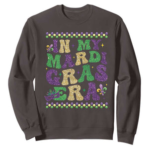 In My Mardi Gras Era Sweatshirt Carnival New Orleans Trip Glitter Print TS10 Dark Chocolate Print Your Wear