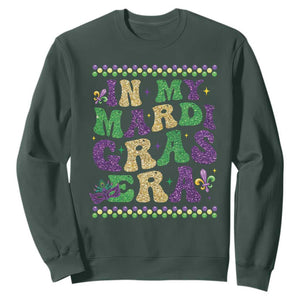 In My Mardi Gras Era Sweatshirt Carnival New Orleans Trip Glitter Print TS10 Dark Forest Green Print Your Wear