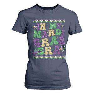 In My Mardi Gras Era T Shirt For Women Carnival New Orleans Trip Glitter Print TS10 Navy Print Your Wear