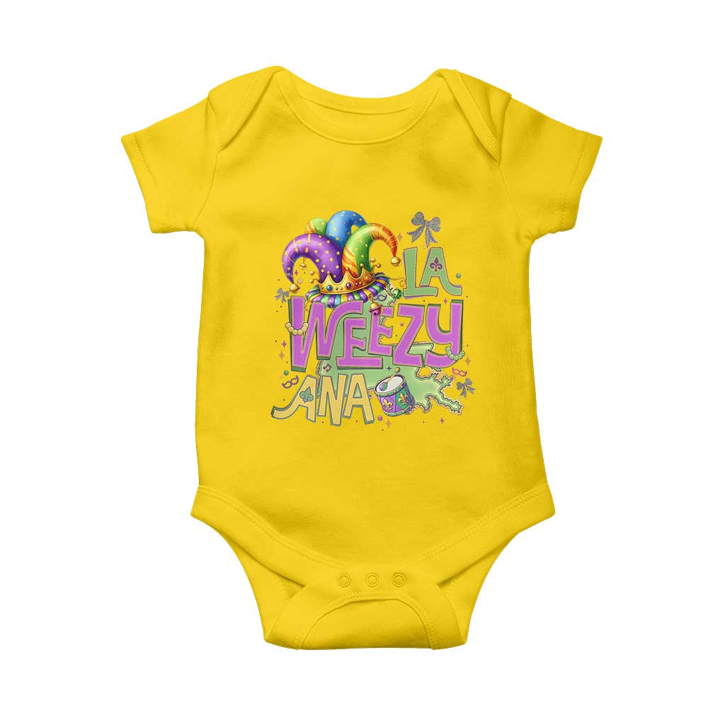 Funny Mardi Gras Baby Onesie La Weezy Ana TS10 Daisy Print Your Wear