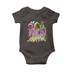 Funny Mardi Gras Baby Onesie La Weezy Ana TS10 Dark Chocolate Print Your Wear