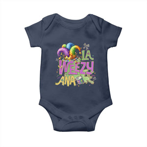 Funny Mardi Gras Baby Onesie La Weezy Ana TS10 Navy Print Your Wear