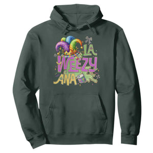 Funny Mardi Gras Hoodie La Weezy Ana TS10 Dark Forest Green Print Your Wear