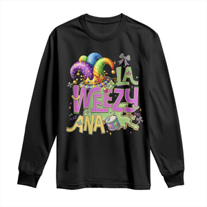 Funny Mardi Gras Long Sleeve Shirt La Weezy Ana TS10 Black Print Your Wear