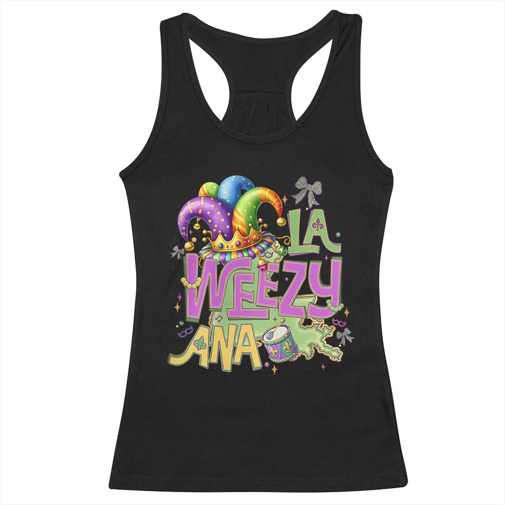 Funny Mardi Gras Racerback Tank Top La Weezy Ana TS10 Black Print Your Wear