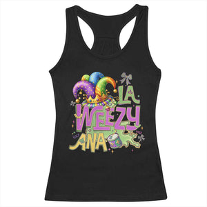 Funny Mardi Gras Racerback Tank Top La Weezy Ana TS10 Black Print Your Wear
