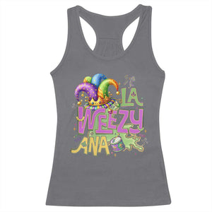 Funny Mardi Gras Racerback Tank Top La Weezy Ana TS10 Charcoal Print Your Wear