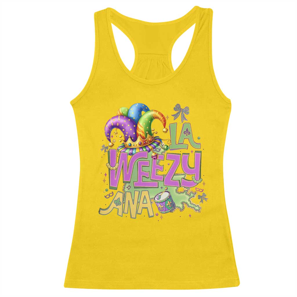 Funny Mardi Gras Racerback Tank Top La Weezy Ana TS10 Daisy Print Your Wear