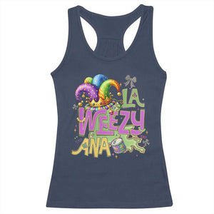 Funny Mardi Gras Racerback Tank Top La Weezy Ana TS10 Navy Print Your Wear