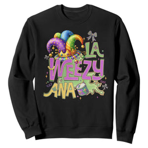 Funny Mardi Gras Sweatshirt La Weezy Ana TS10 Black Print Your Wear