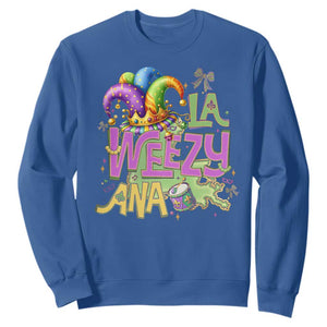 Funny Mardi Gras Sweatshirt La Weezy Ana TS10 Royal Blue Print Your Wear
