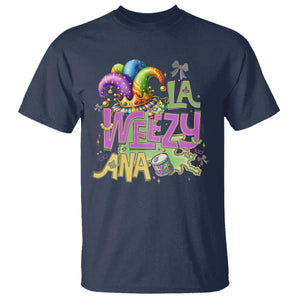 Funny Mardi Gras T Shirt La Weezy Ana TS10 Navy Print Your Wear
