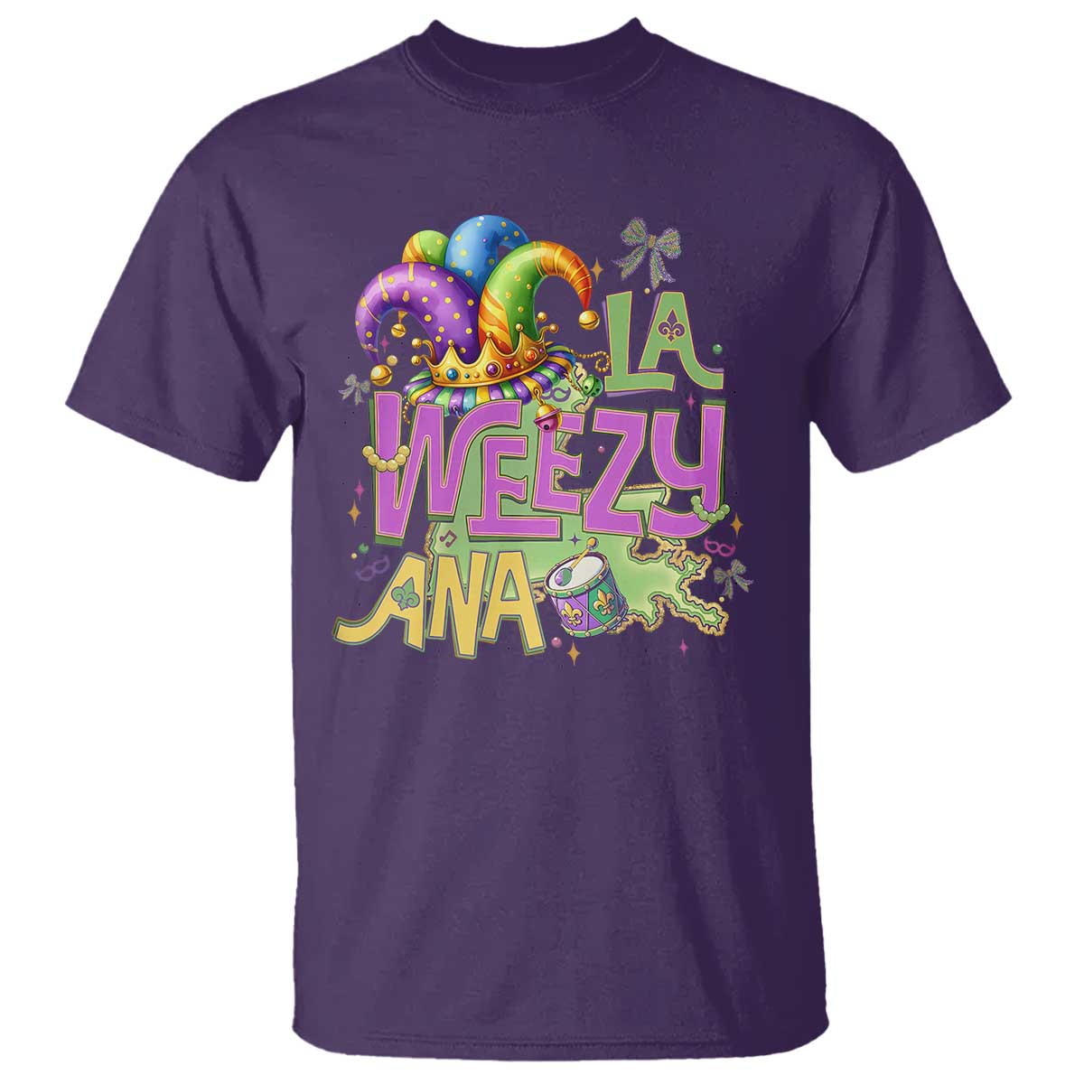 Funny Mardi Gras T Shirt La Weezy Ana TS10 Purple Print Your Wear