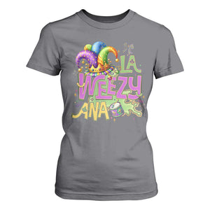 Funny Mardi Gras T Shirt For Women La Weezy Ana TS10 Charcoal Print Your Wear