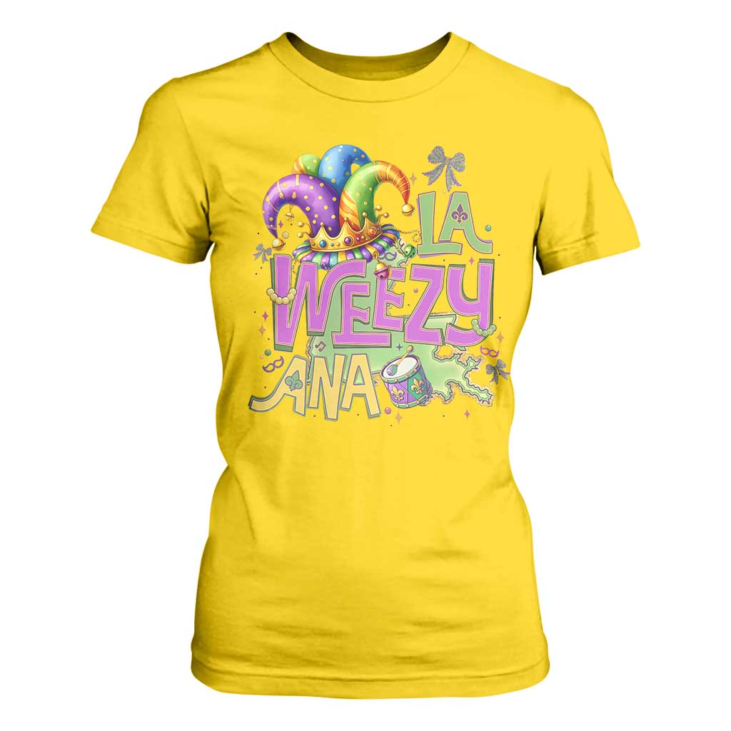 Funny Mardi Gras T Shirt For Women La Weezy Ana TS10 Daisy Print Your Wear