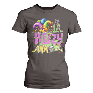 Funny Mardi Gras T Shirt For Women La Weezy Ana TS10 Dark Chocolate Print Your Wear