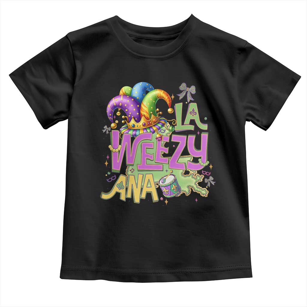 Funny Mardi Gras Toddler T Shirt La Weezy Ana TS10 Black Print Your Wear