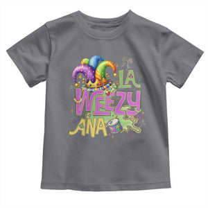 Funny Mardi Gras Toddler T Shirt La Weezy Ana TS10 Charcoal Print Your Wear