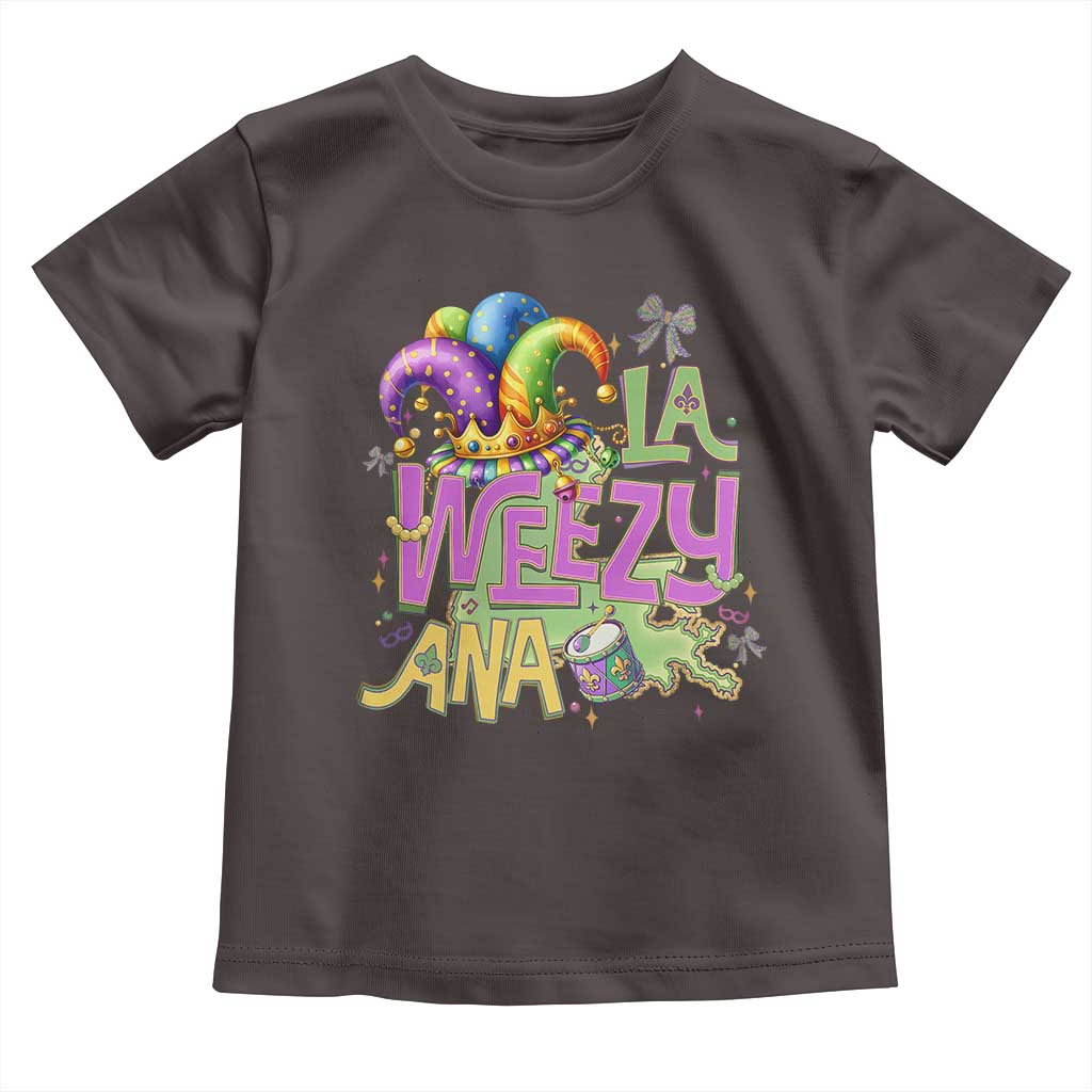 Funny Mardi Gras Toddler T Shirt La Weezy Ana TS10 Dark Chocolate Print Your Wear