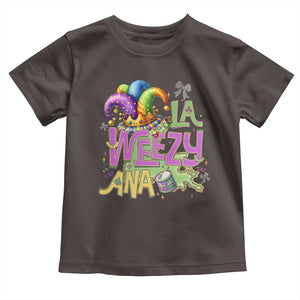 Funny Mardi Gras Toddler T Shirt La Weezy Ana TS10 Dark Chocolate Print Your Wear