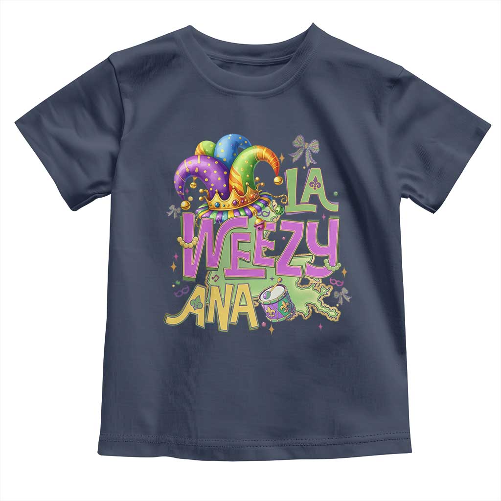 Funny Mardi Gras Toddler T Shirt La Weezy Ana TS10 Navy Print Your Wear