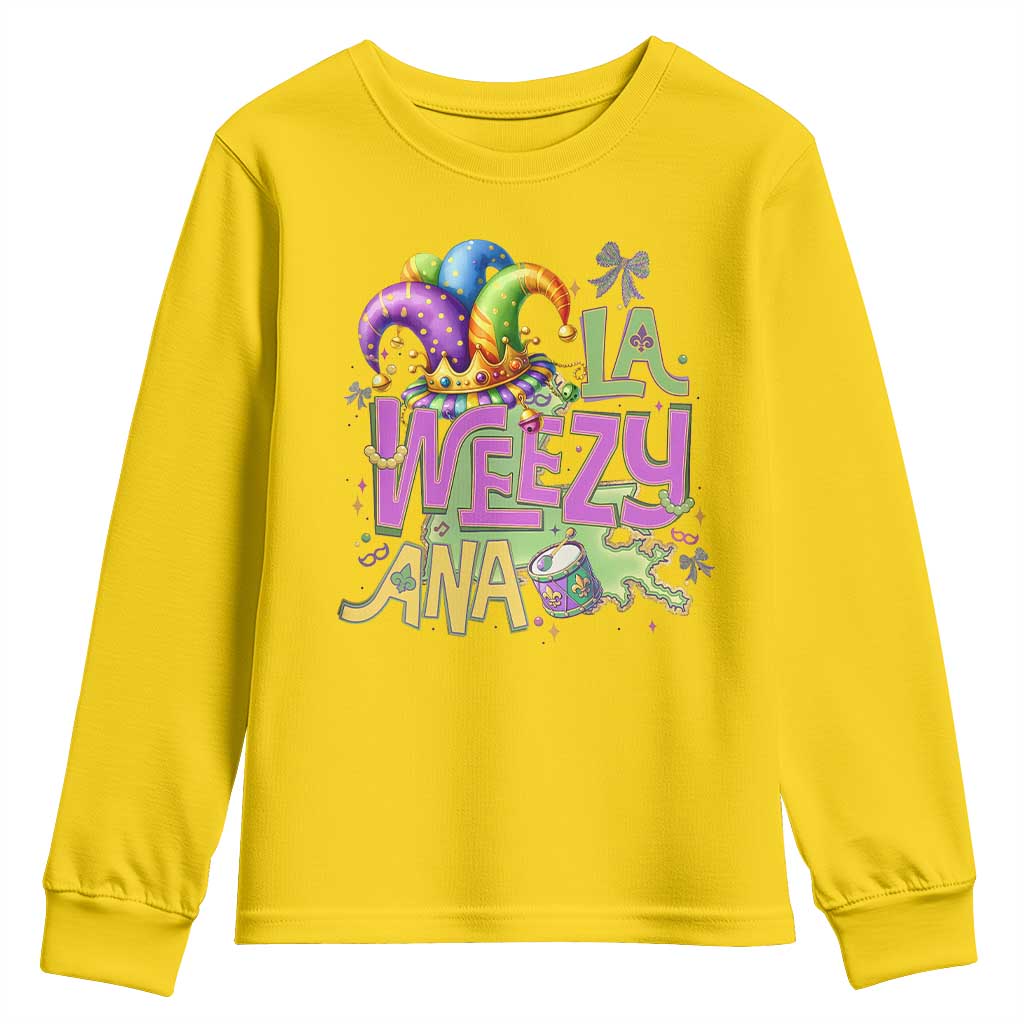 Funny Mardi Gras Youth Sweatshirt La Weezy Ana TS10 Daisy Print Your Wear