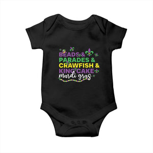 Beads Parades Crawfish King Cake Mardi Gras Baby Onesie TS10 Black Print Your Wear
