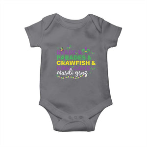 Beads Parades Crawfish King Cake Mardi Gras Baby Onesie TS10 Charcoal Print Your Wear