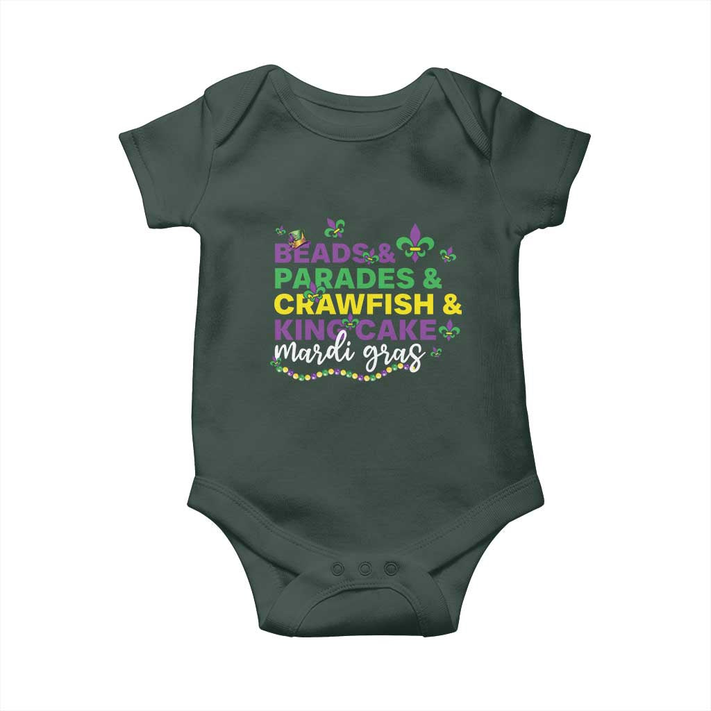 Beads Parades Crawfish King Cake Mardi Gras Baby Onesie TS10 Print Your Wear
