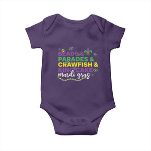 Beads Parades Crawfish King Cake Mardi Gras Baby Onesie TS10 Purple Print Your Wear