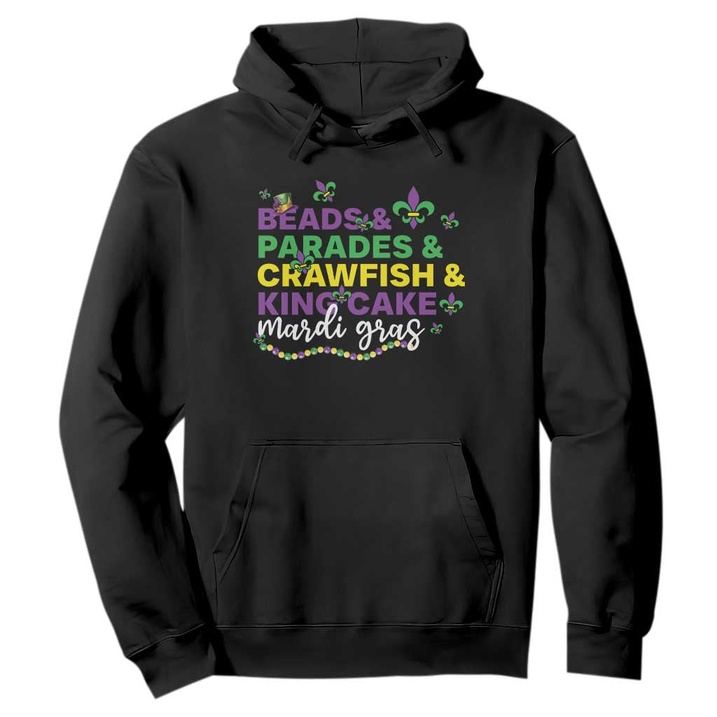 Beads Parades Crawfish King Cake Mardi Gras Hoodie TS10 Black Print Your Wear