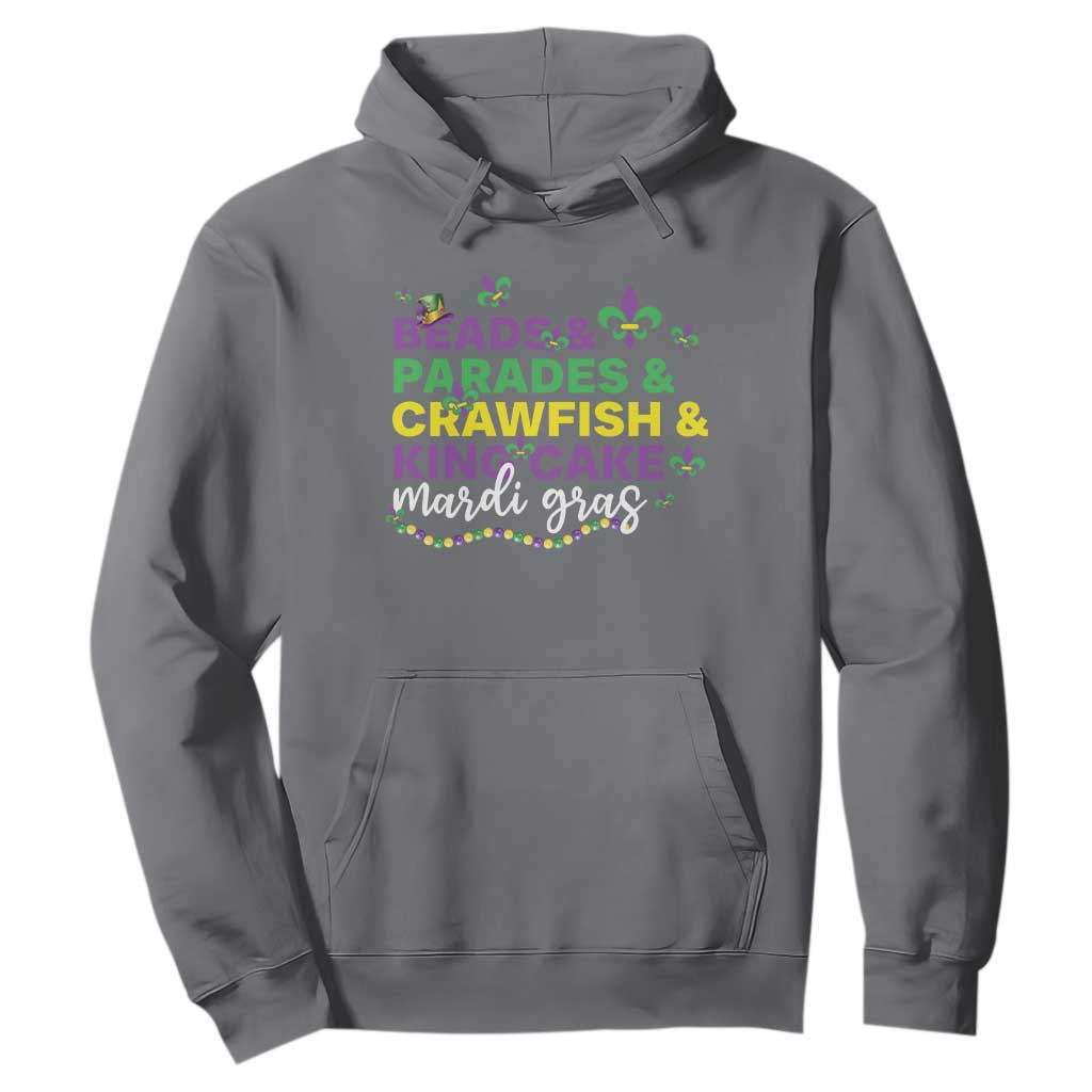 Beads Parades Crawfish King Cake Mardi Gras Hoodie TS10 Charcoal Print Your Wear