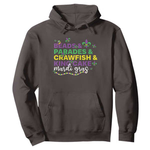 Beads Parades Crawfish King Cake Mardi Gras Hoodie TS10 Dark Chocolate Print Your Wear