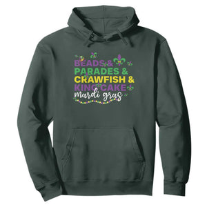 Beads Parades Crawfish King Cake Mardi Gras Hoodie TS10 Dark Forest Green Print Your Wear